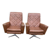 Paire de fauteuils vintage en skaï