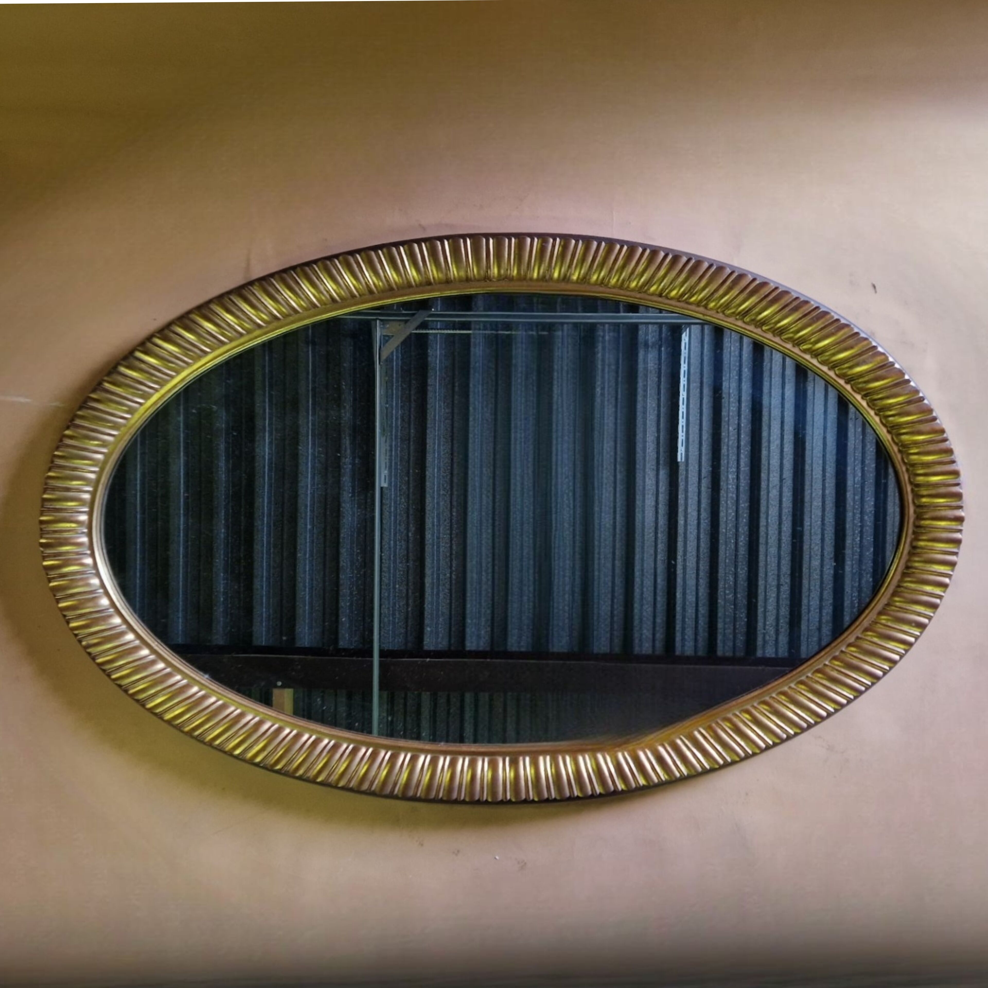 Oval wall mirror, Belgium 1970s