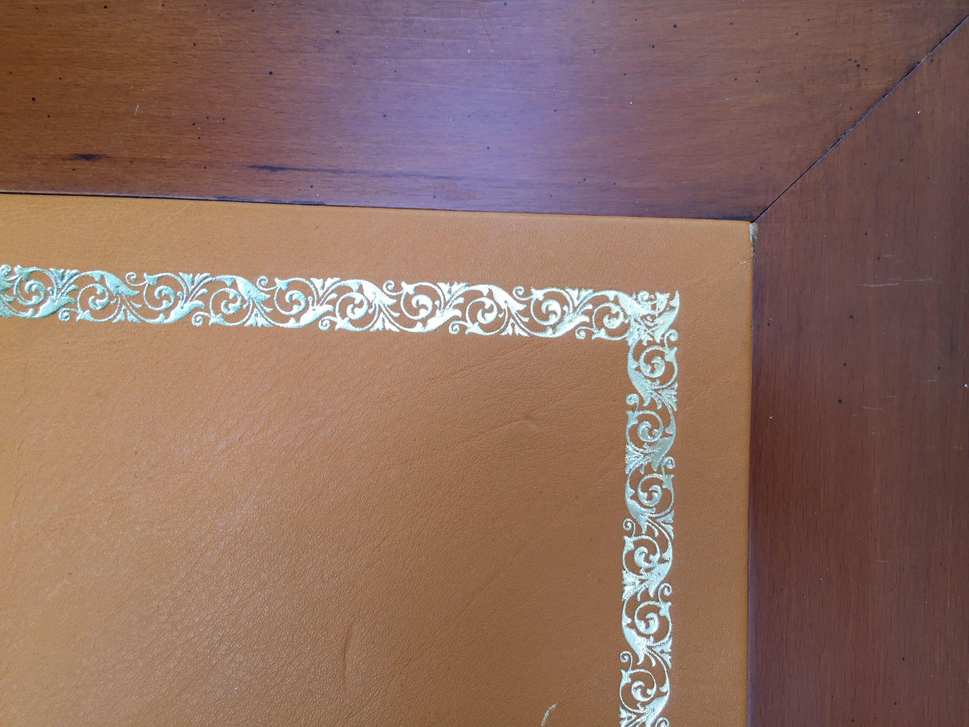 Wooden leather top desk