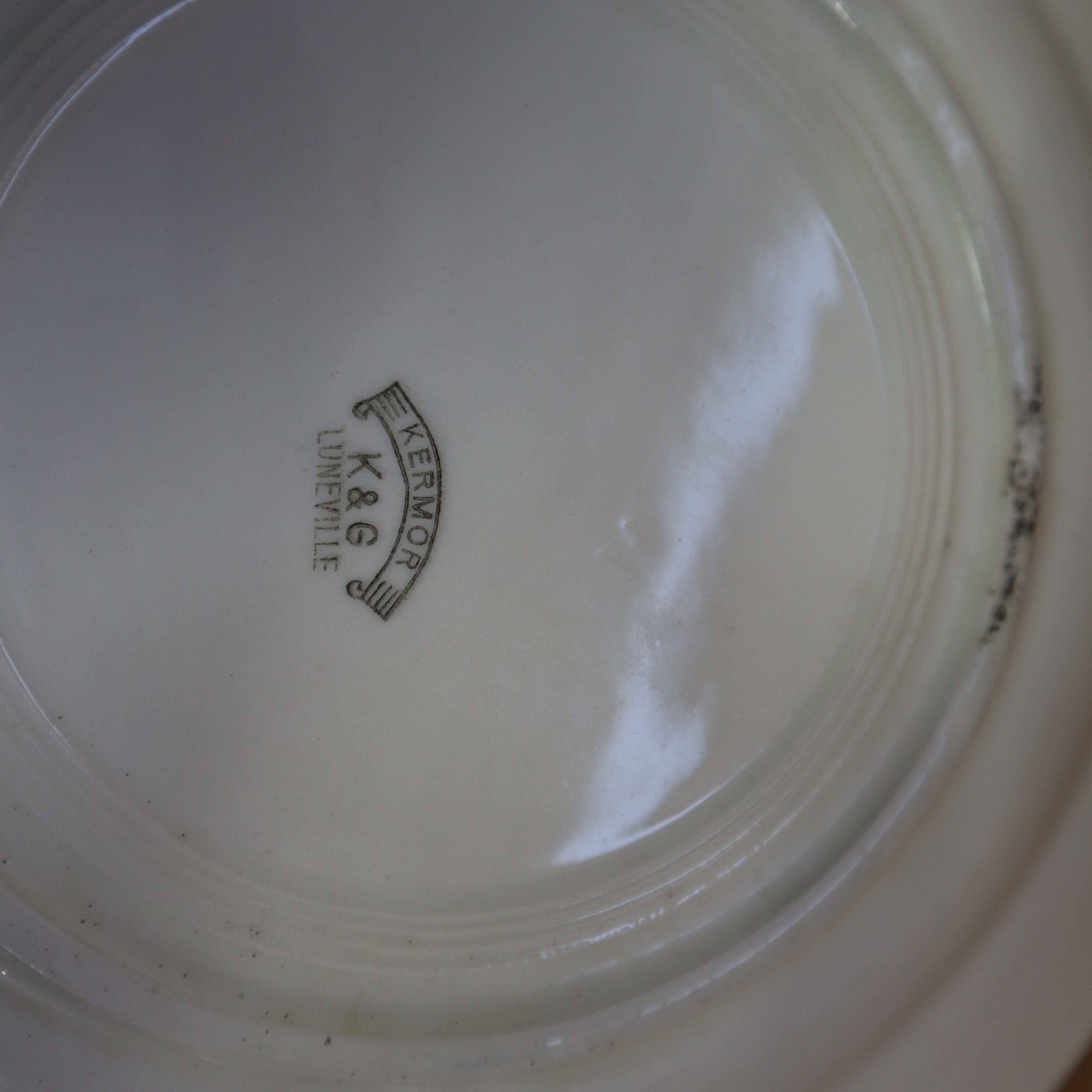 Geometric shaped earthenware dish, old KG Lunéville "kémor"