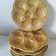 5 Sarreguemines caramel shell plates, 1950s