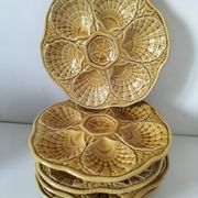 5 Sarreguemines caramel shell plates, 1950s