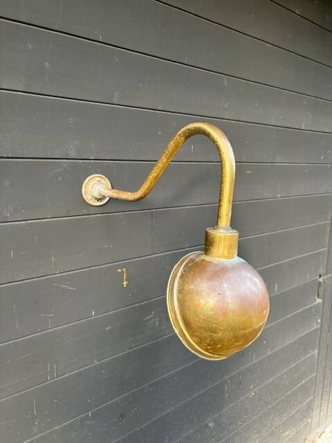 2 industrial brass wall lights - Denmark 70s-80s