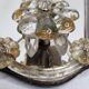 Pair of antique Murano wall lights with gilded engraved mirror, Italy, 19th century