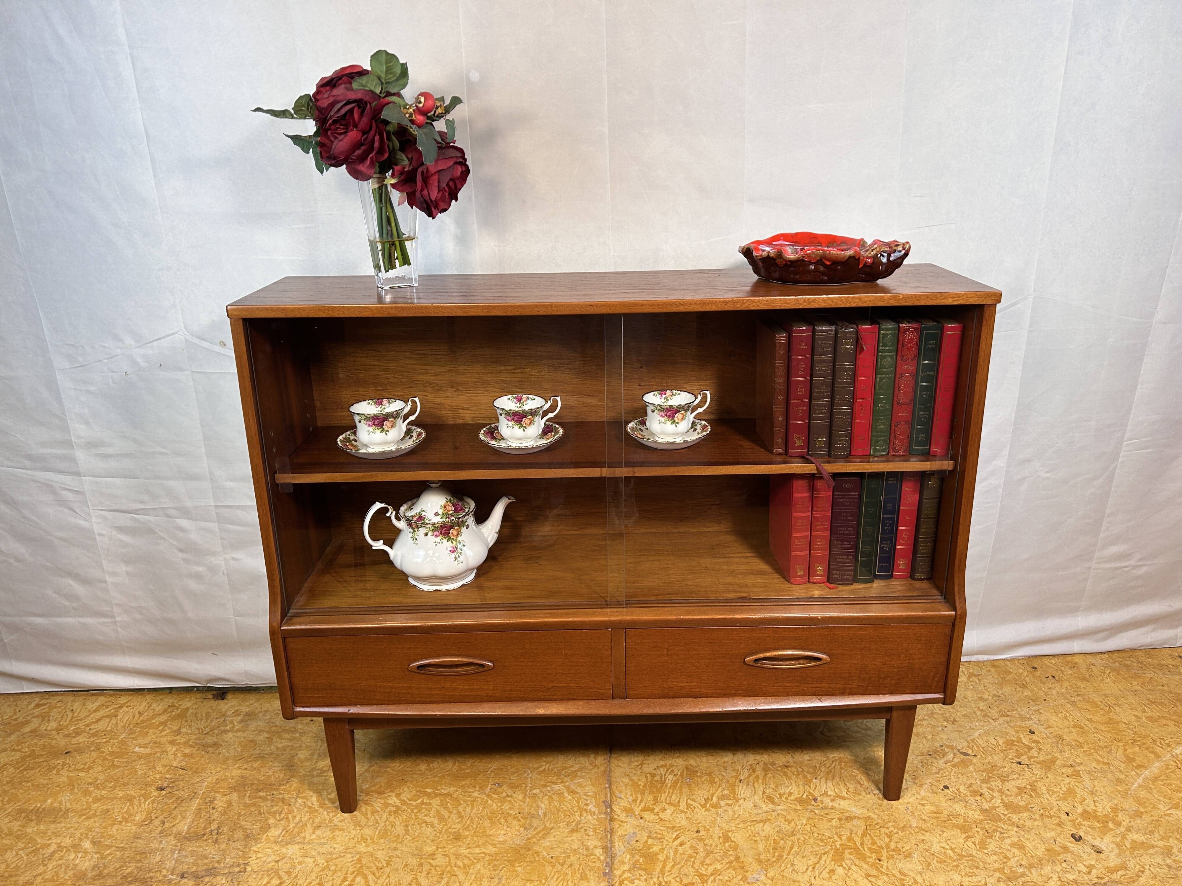 Mid-Century Retro Vintage Teak Bookcase by Jentique, 1960  Elegant, Compact