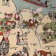Old poster illustrated map of Normandy 1947 - JP Pinchon