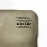 Paire d'appliques murales italiennes en laiton et verre de Murano fumé