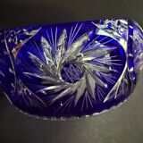 Saladier en cristal taillé bleu cobalt – irena pologne