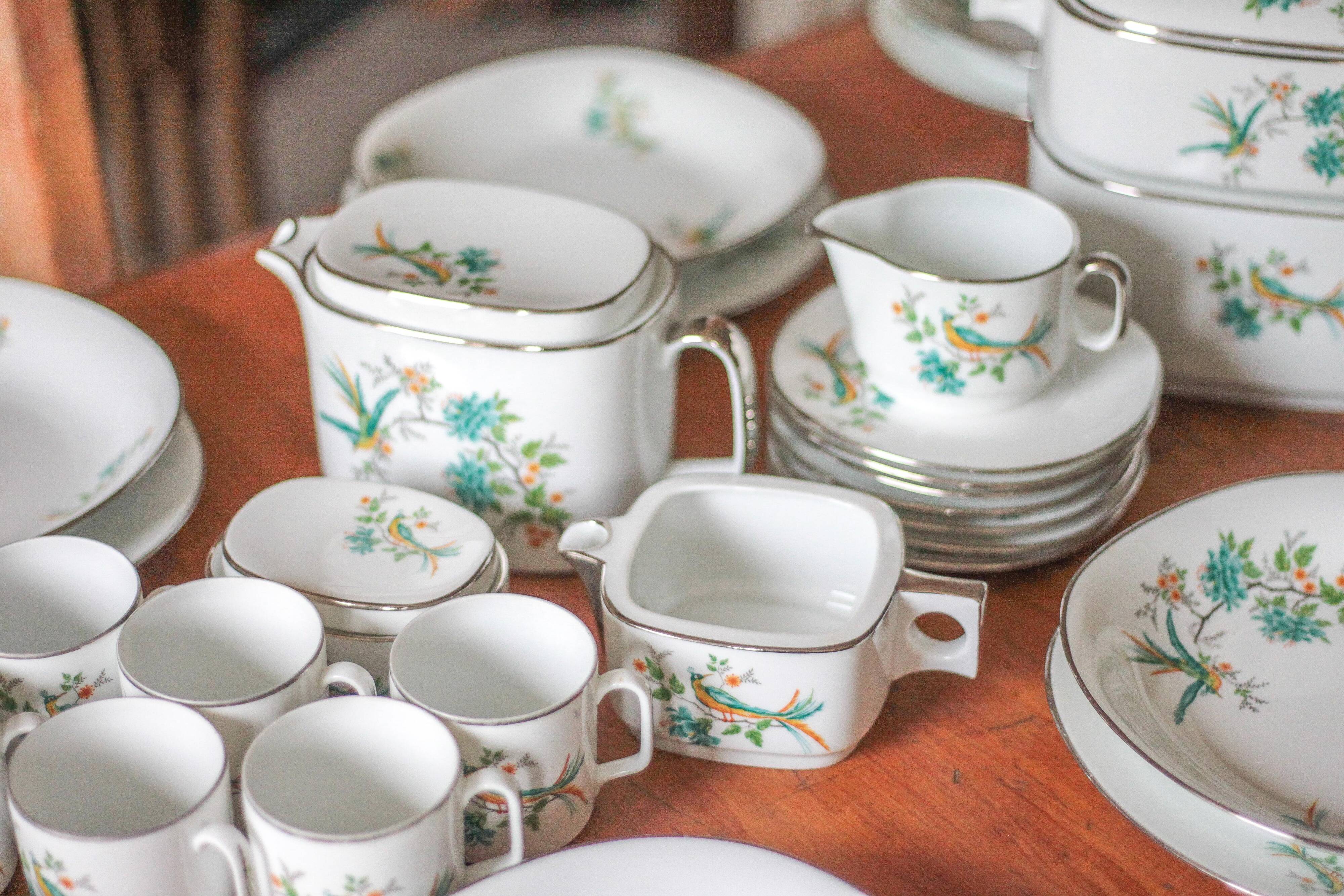 Limoges porcelain table service J.R.S Paradise bird, decor