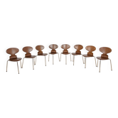 Chaises de salle à manger modèle 3101 Ant du milieu du siècle par Arne Jacobsen pour Fritz Hansen, Danemark, années 1970, ensemble de 8.