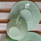 Opaline green art deco jadeite cups