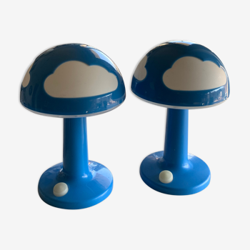 Duo of vintage IKEA mushroom lamps