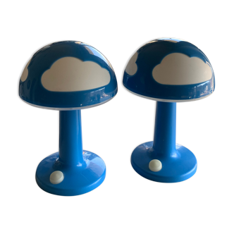 Duo of vintage IKEA mushroom lamps