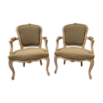 Pair of Louis XV style convertible in patinated beech XX century