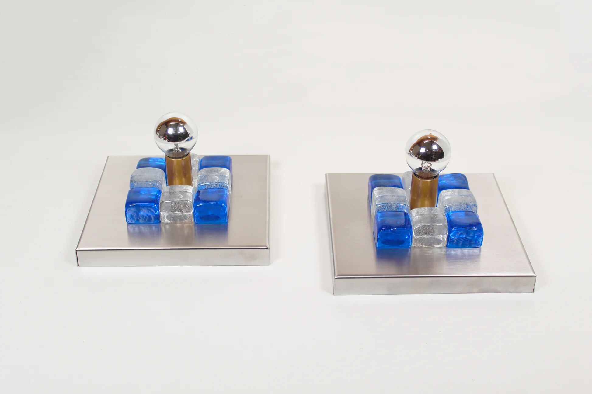 Pair of Murano glass wall lamps by Albano Poli for Poliarte