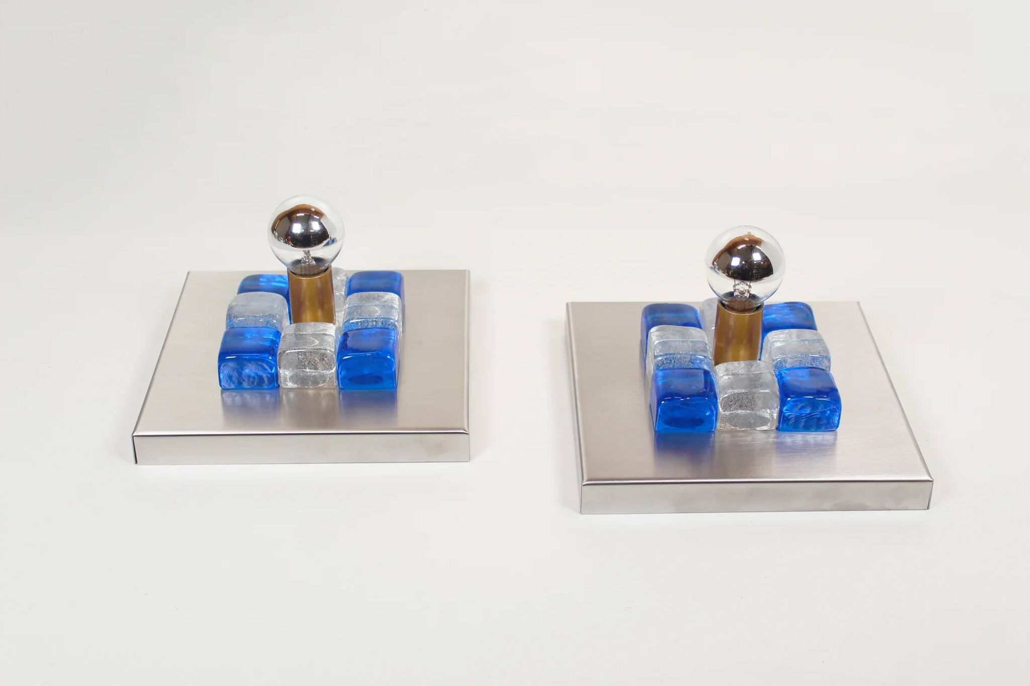 Pair of Murano glass wall lamps by Albano Poli for Poliarte