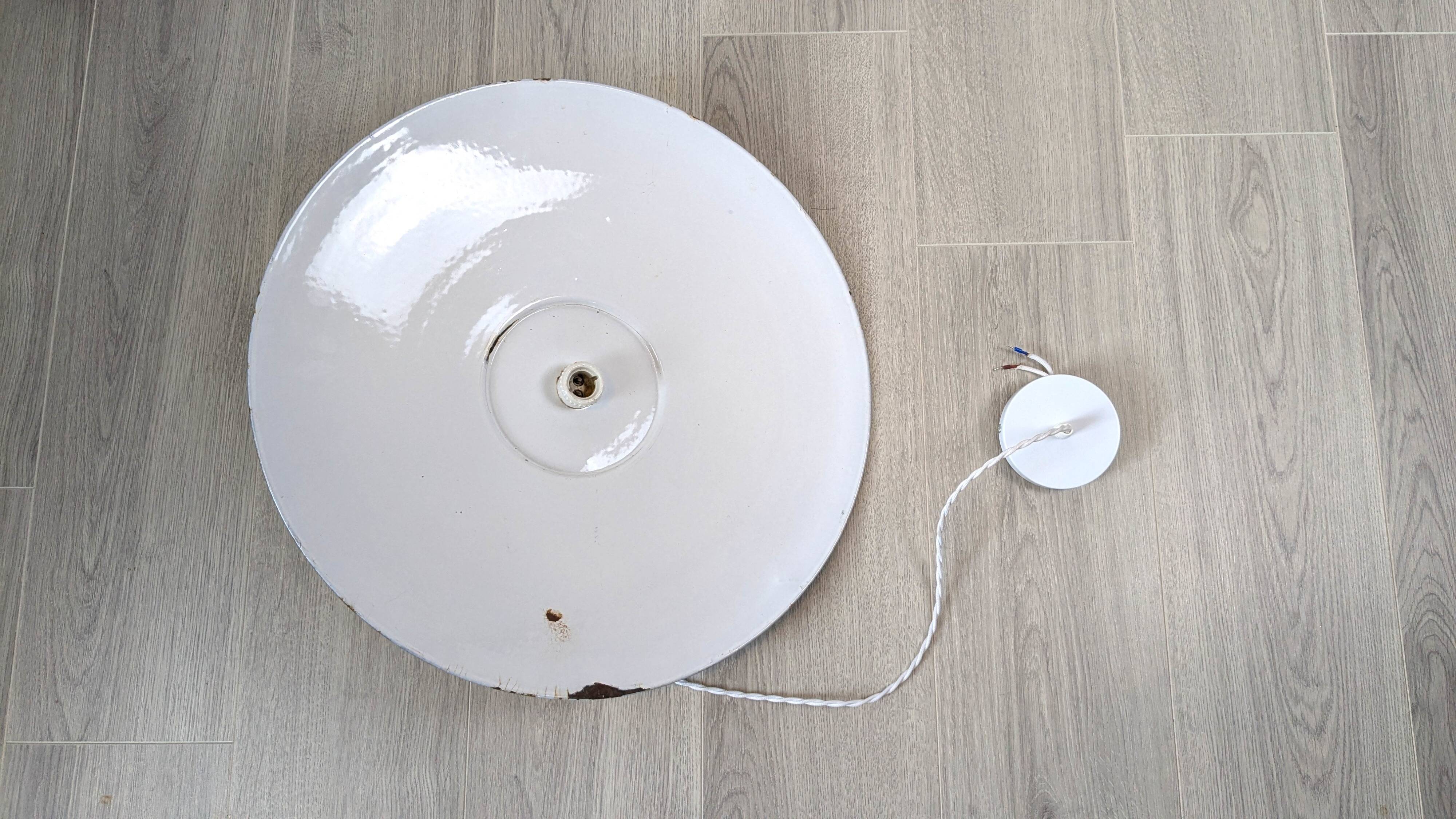 Large green industrial workshop pendant light 50 cm, ceramic socket