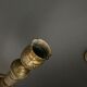 Pair of candlesticks gilded bronze chiseled guilloché first part of the nineteenth