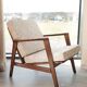 Vintage Danish boucle armchair with orange polka dots from the 1960s.