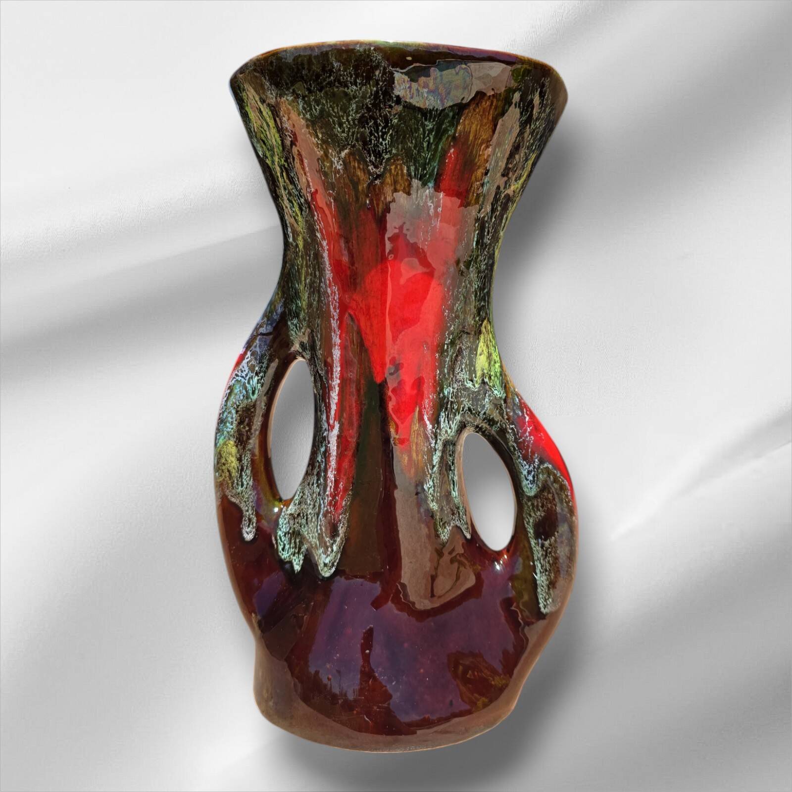 Beautiful abstract ceramic vase from Vallauris, France, 1950s
