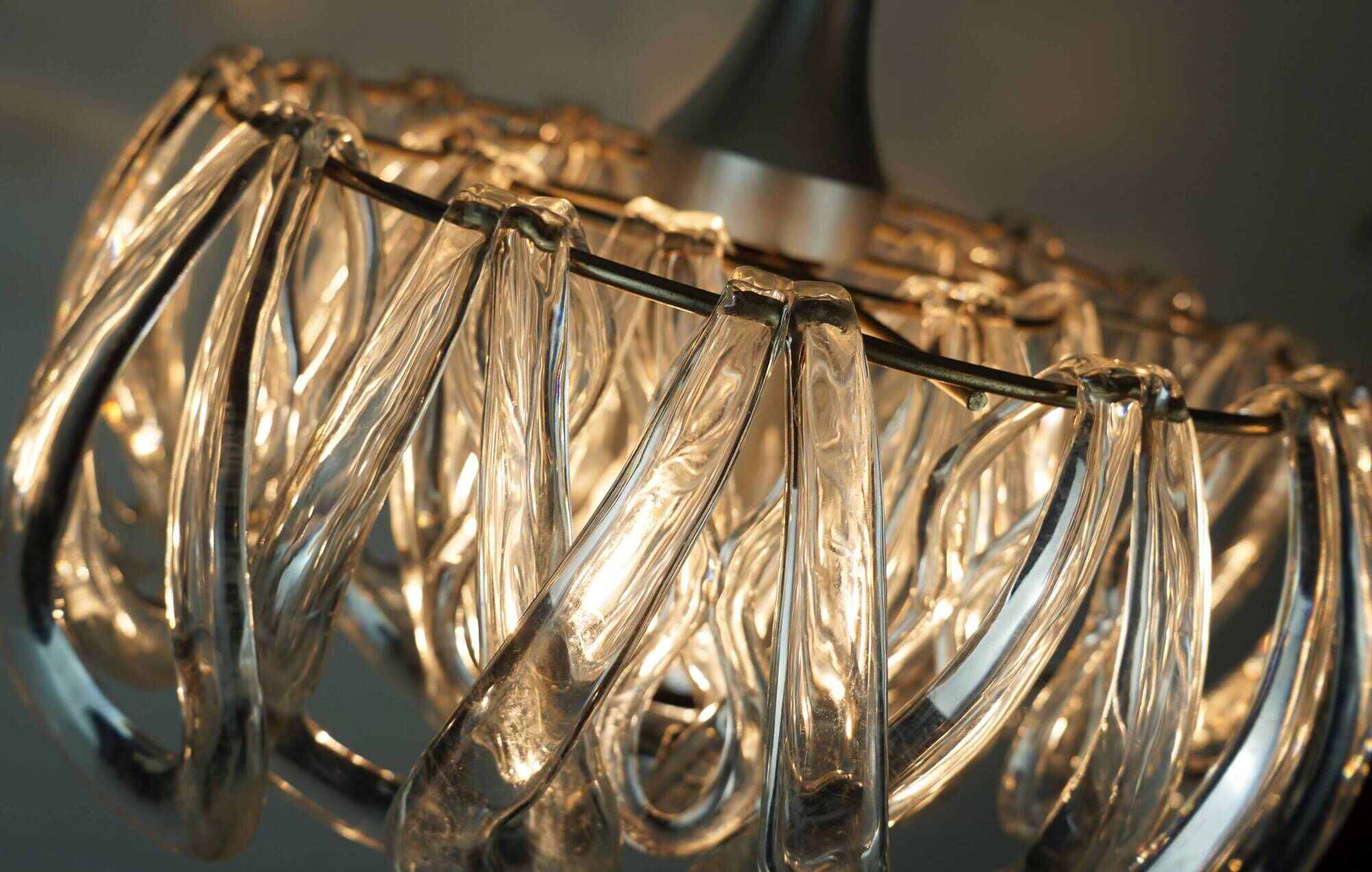 mid century PENDANT LIGHT with 24 acrylic elements 1960s 1970s space age