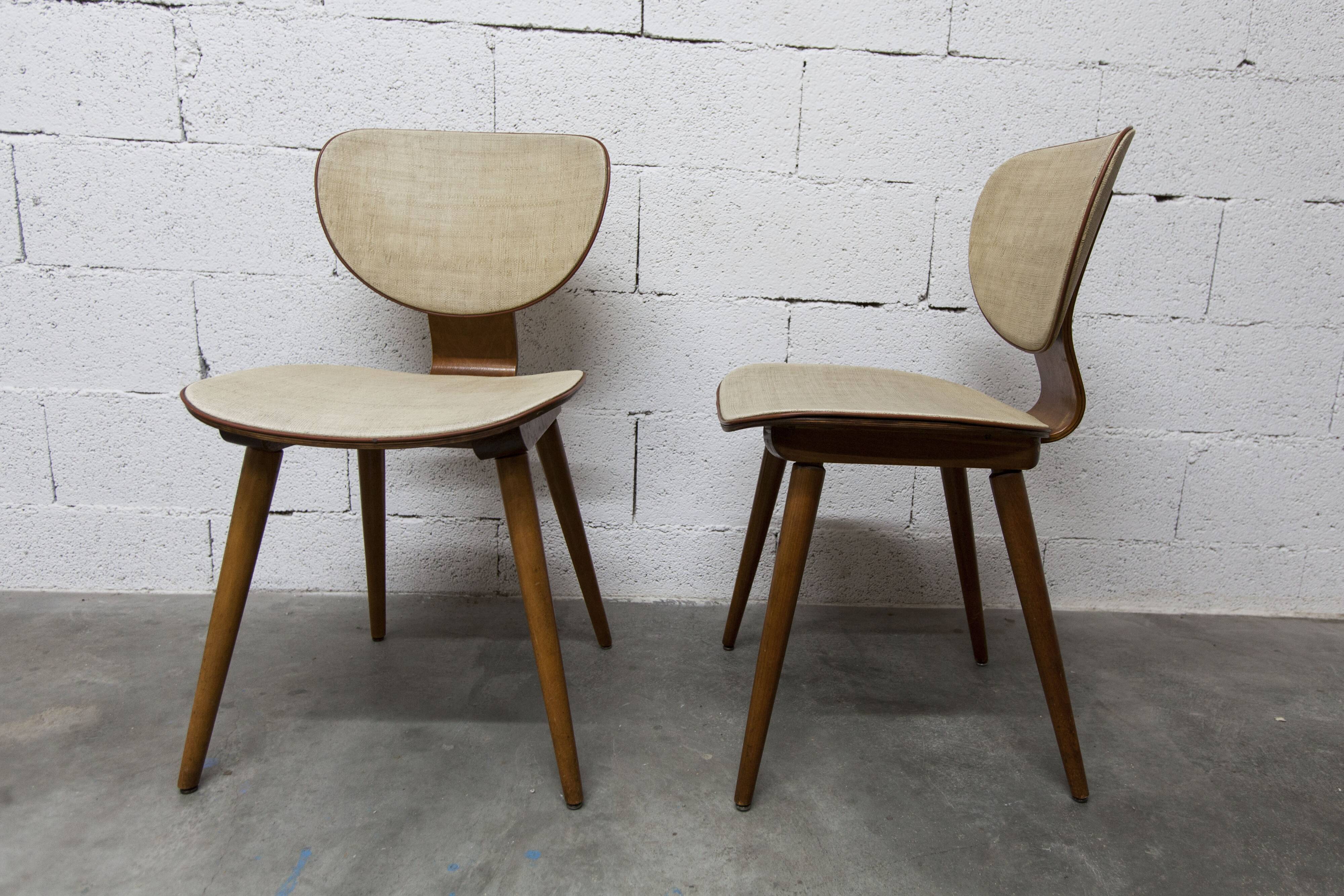 Pair of Baumann chairs No. 831 G1 "design Max Bill" 1960
