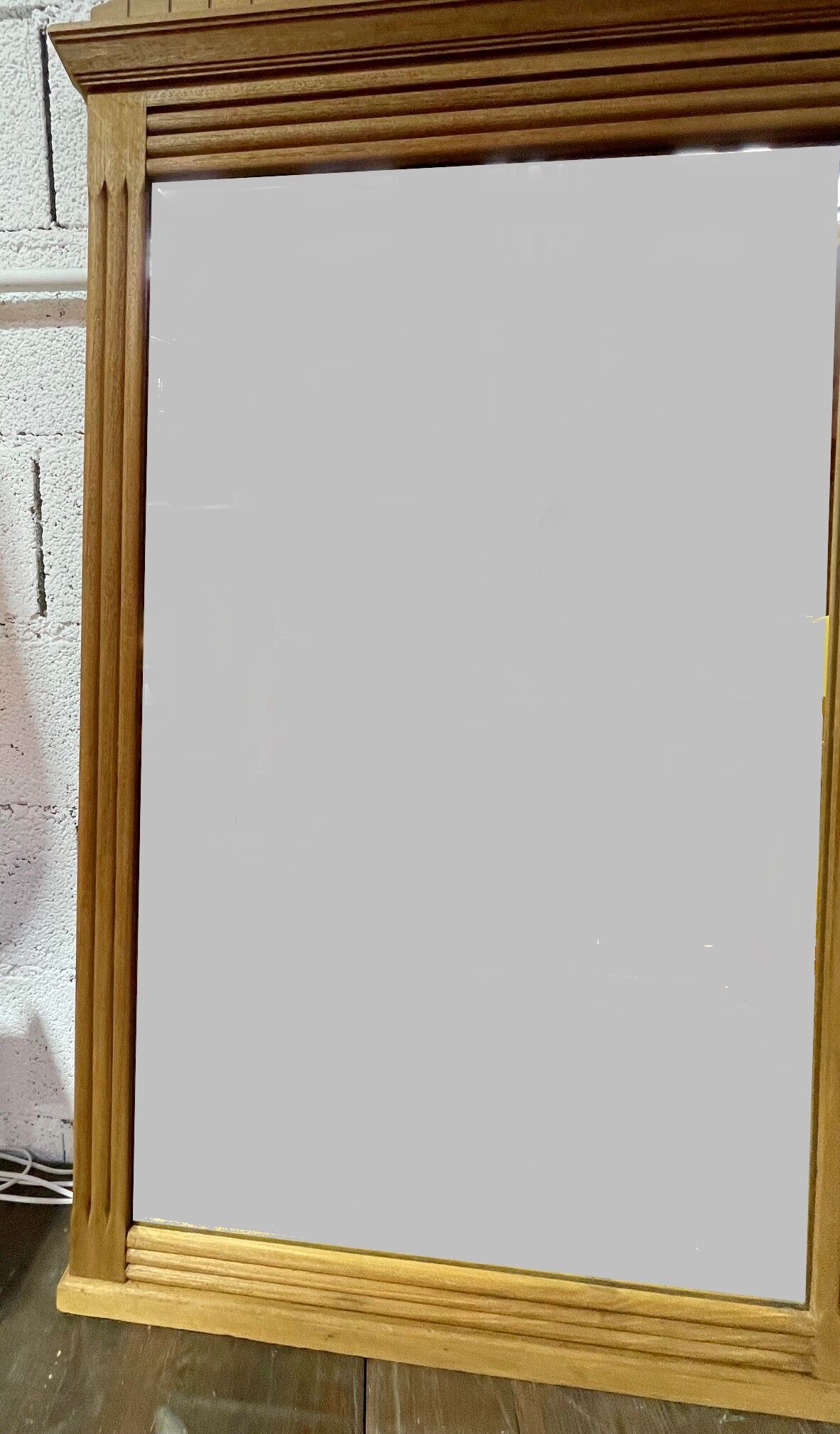 Bevelled oak Art Deco mirror 133x80