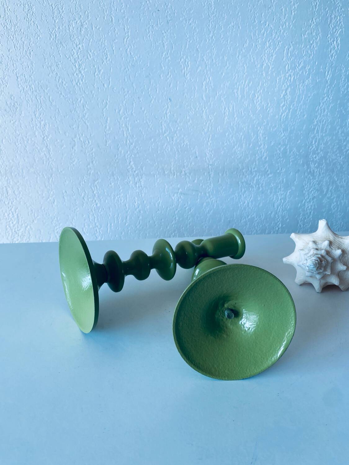 Pair of metal candlesticks