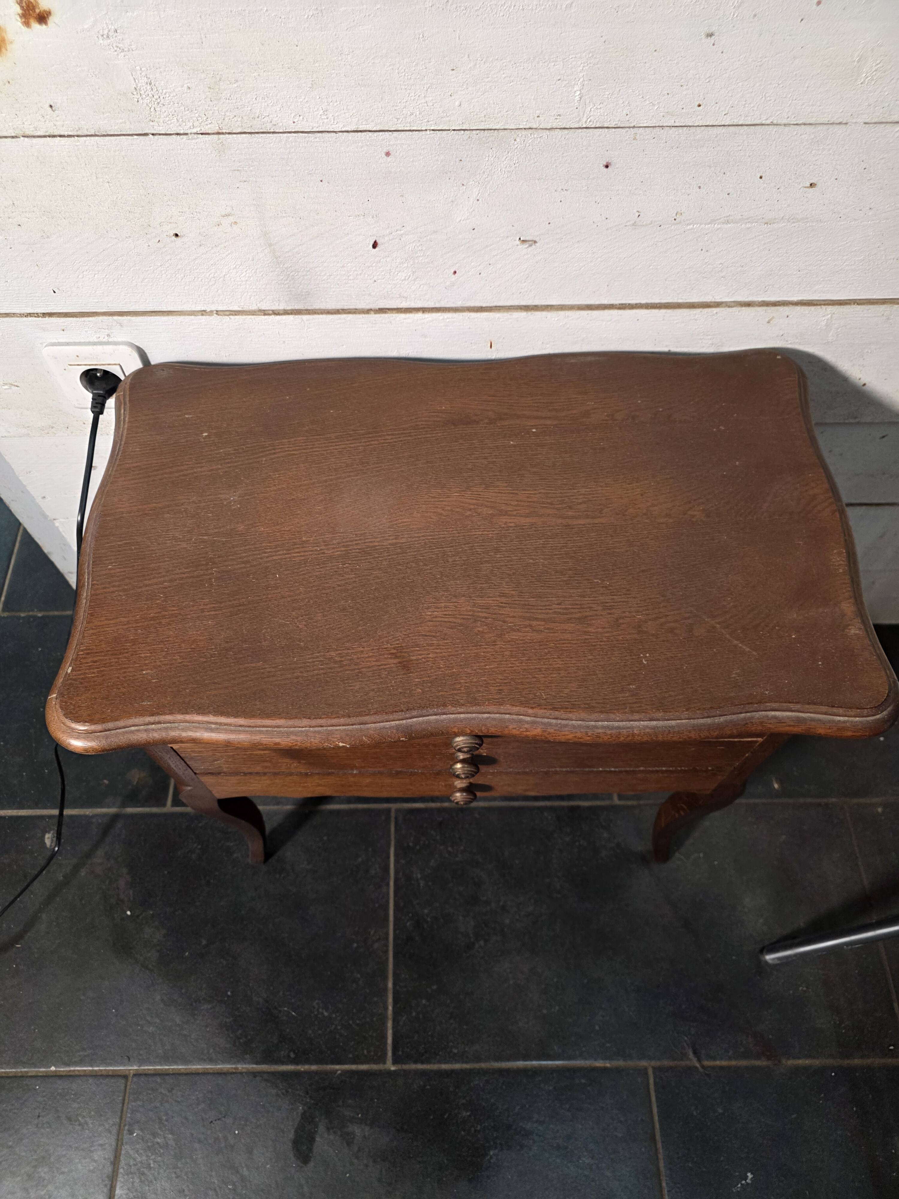 Oak bedside table in Louis XV style