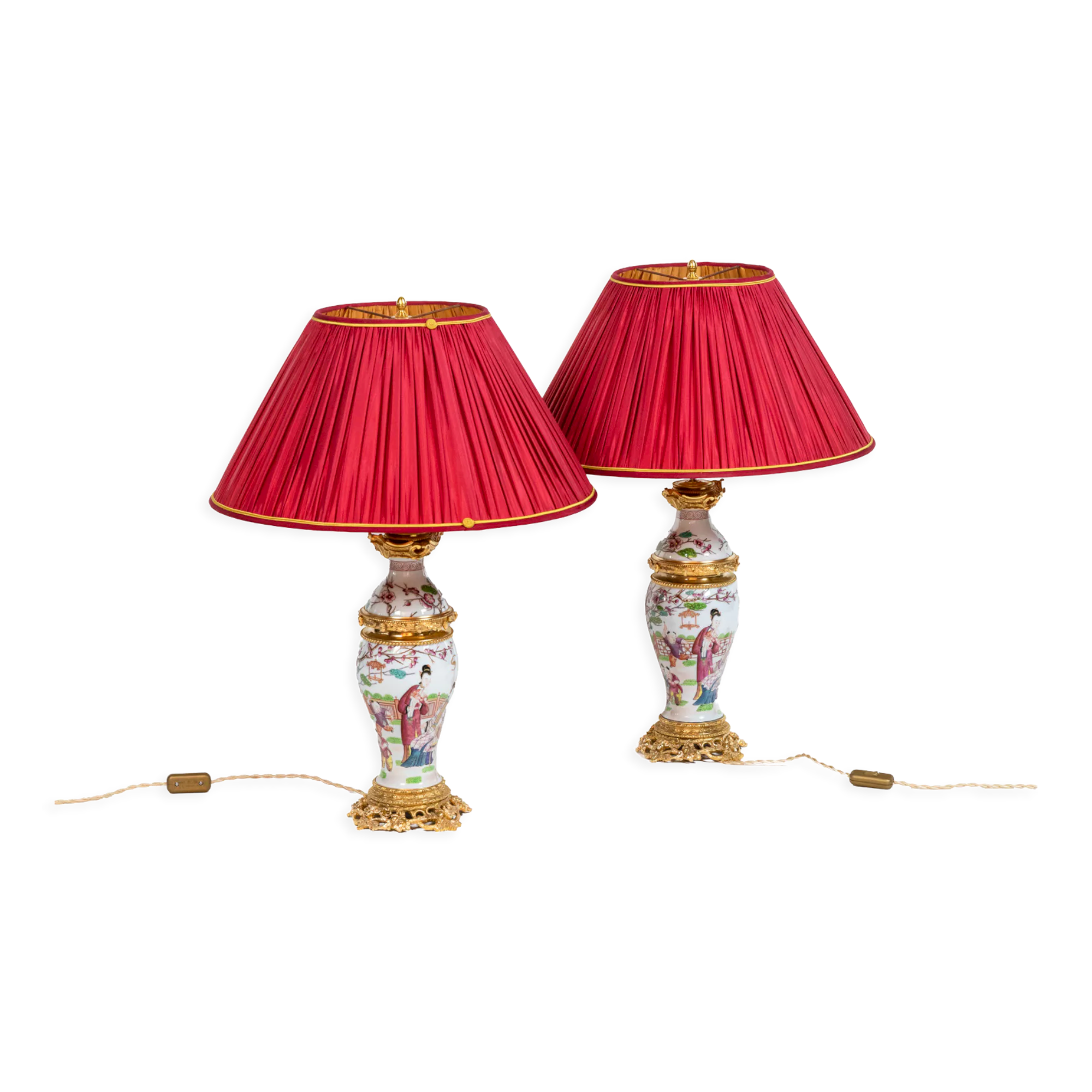 Maison Samson Pair of Canton porcelain lamps, circa 1880