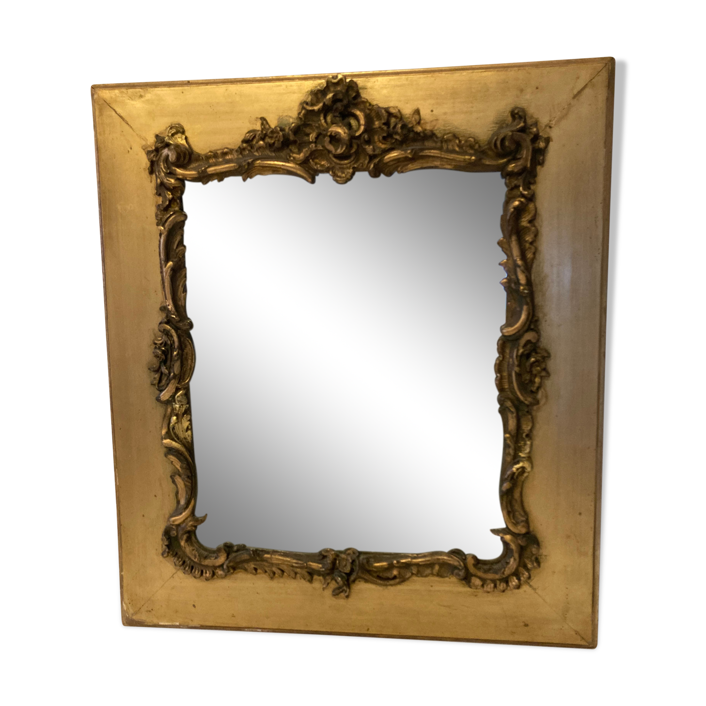 Gilded mirror rockery style louis XV