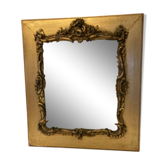 Gilded mirror rockery style louis XV