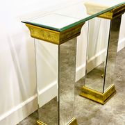 Rare Pair Of Mirrored Plinths or Console By Deknudt, Belgium 1980s