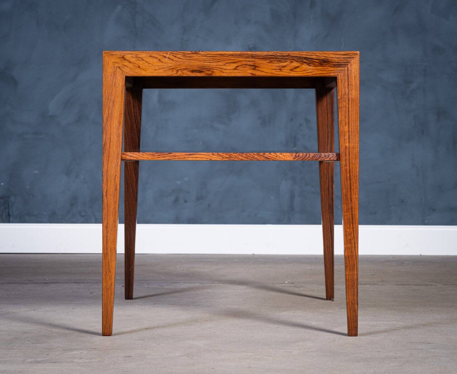 Side Table in Rosewood with Magazine Rack by Severin Hansen for Haslev Møbelsnedkeri, 1950s