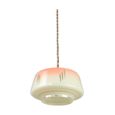 Suspension verre vintage & saumon laiton