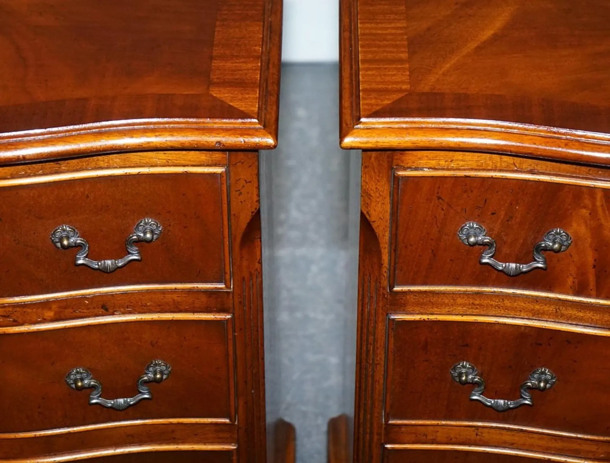 Georgian Style Bedside Tables with Drawers, Set of 2