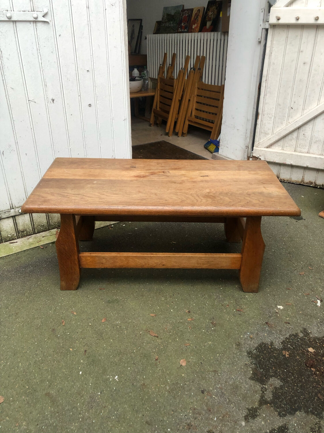 Brutalist oak coffee table, 1960s