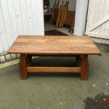 Brutalist oak coffee table, 1960s
