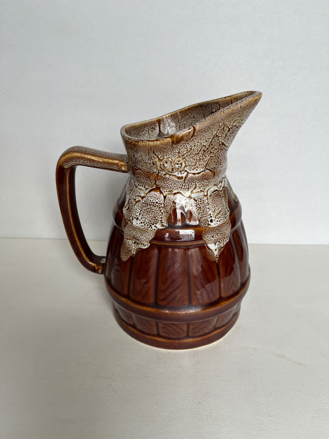 Glazed ceramic pitcher