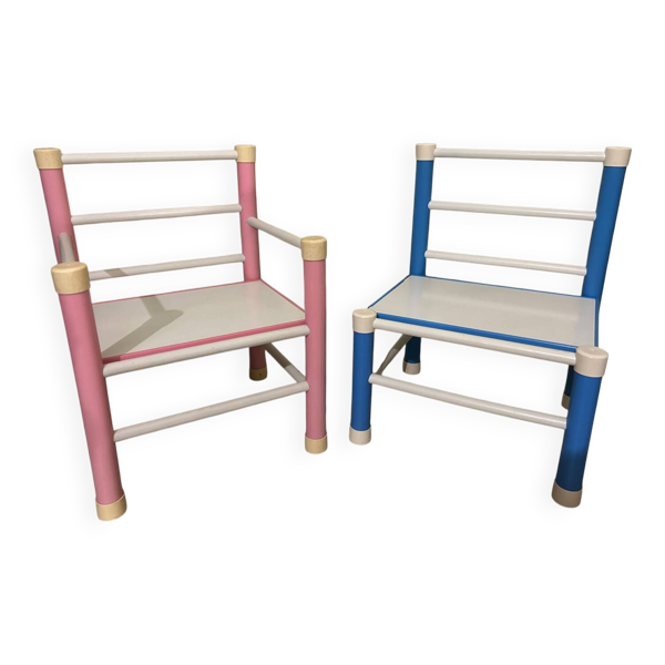 Lots de 2 petites chaises enfants vintage