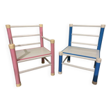 Set of 2 small vintage children's chairs