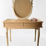 Art Deco style dressing table in mahogany gooseneck mirror