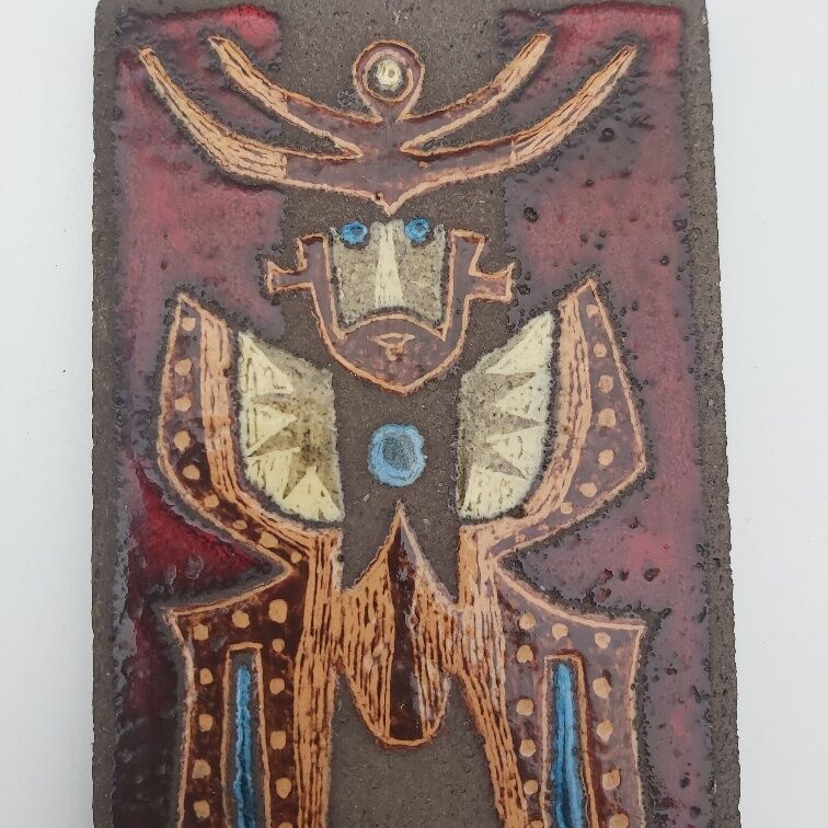 Jean Jaffeux enamelled lava plate