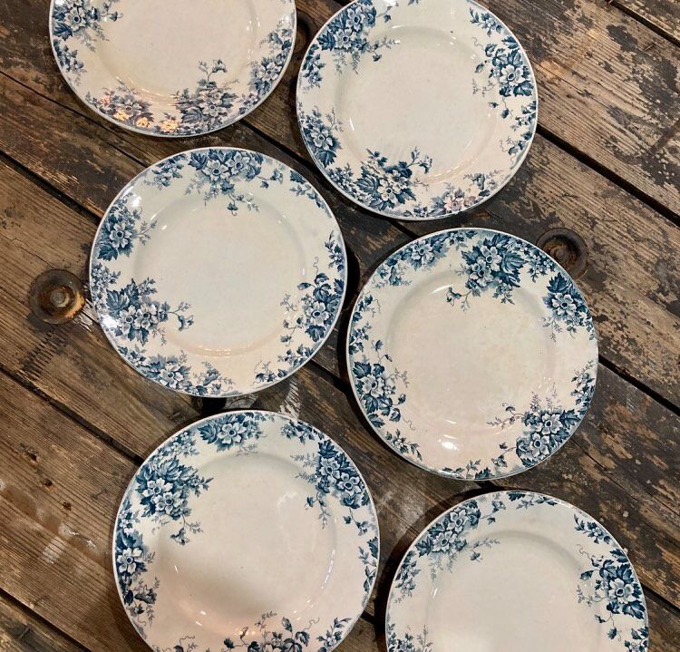 Lot of 6 plates Saint-Amand and Hamage model Marie-Louise