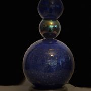 Vintage blue and gold blown glass lamp from the 80s/90s