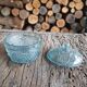 Celadon glass candy box