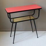 Side table formica & vintage scoubidou