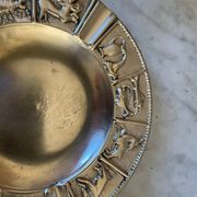 Cendrier horoscope en bronze doré vintage