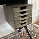 Bureau Arco à piétement en arc en métal laqué noir à plateau en résine, studio BBPR pour Olivetti