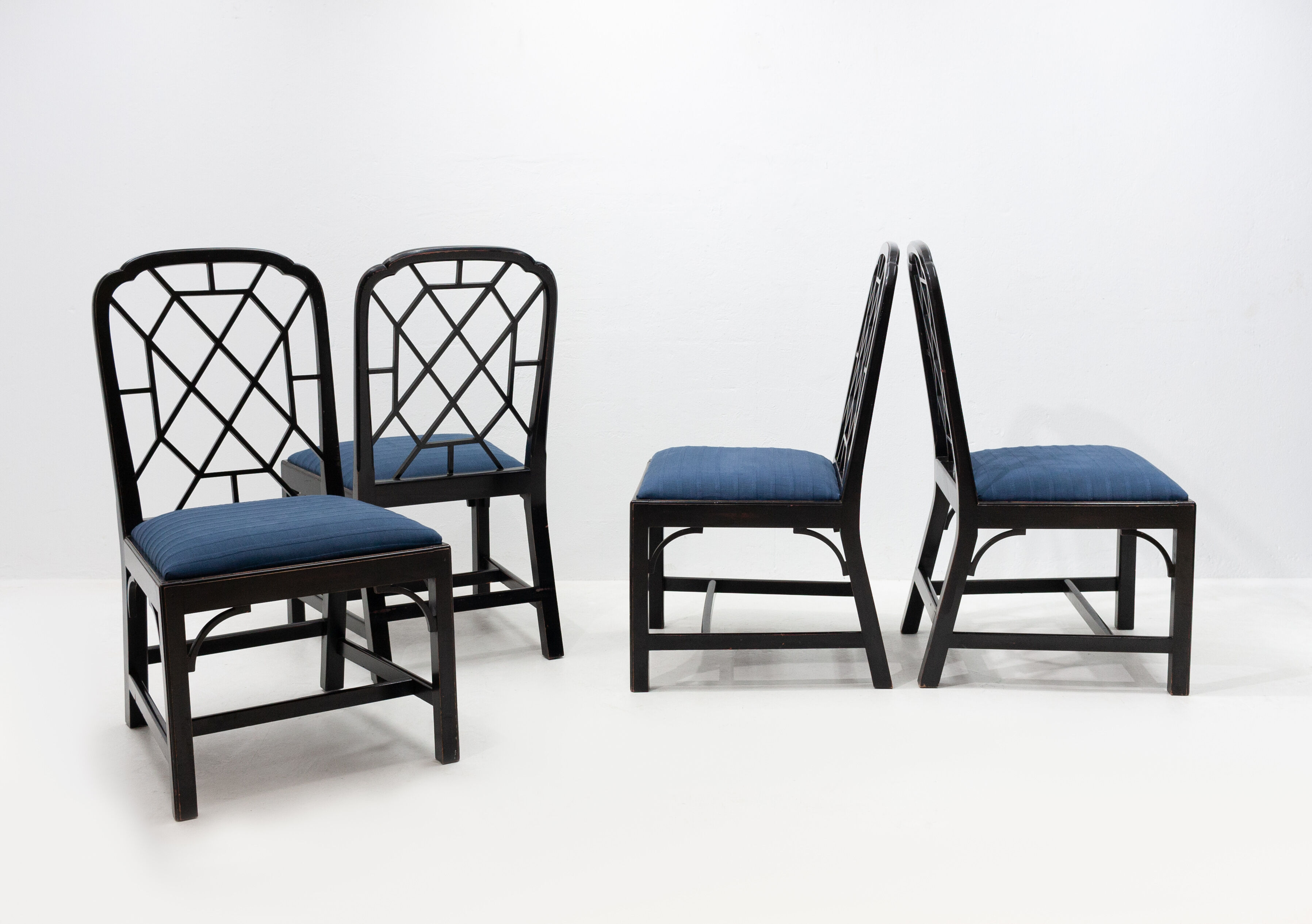 4 Chinese Chippendale chairs